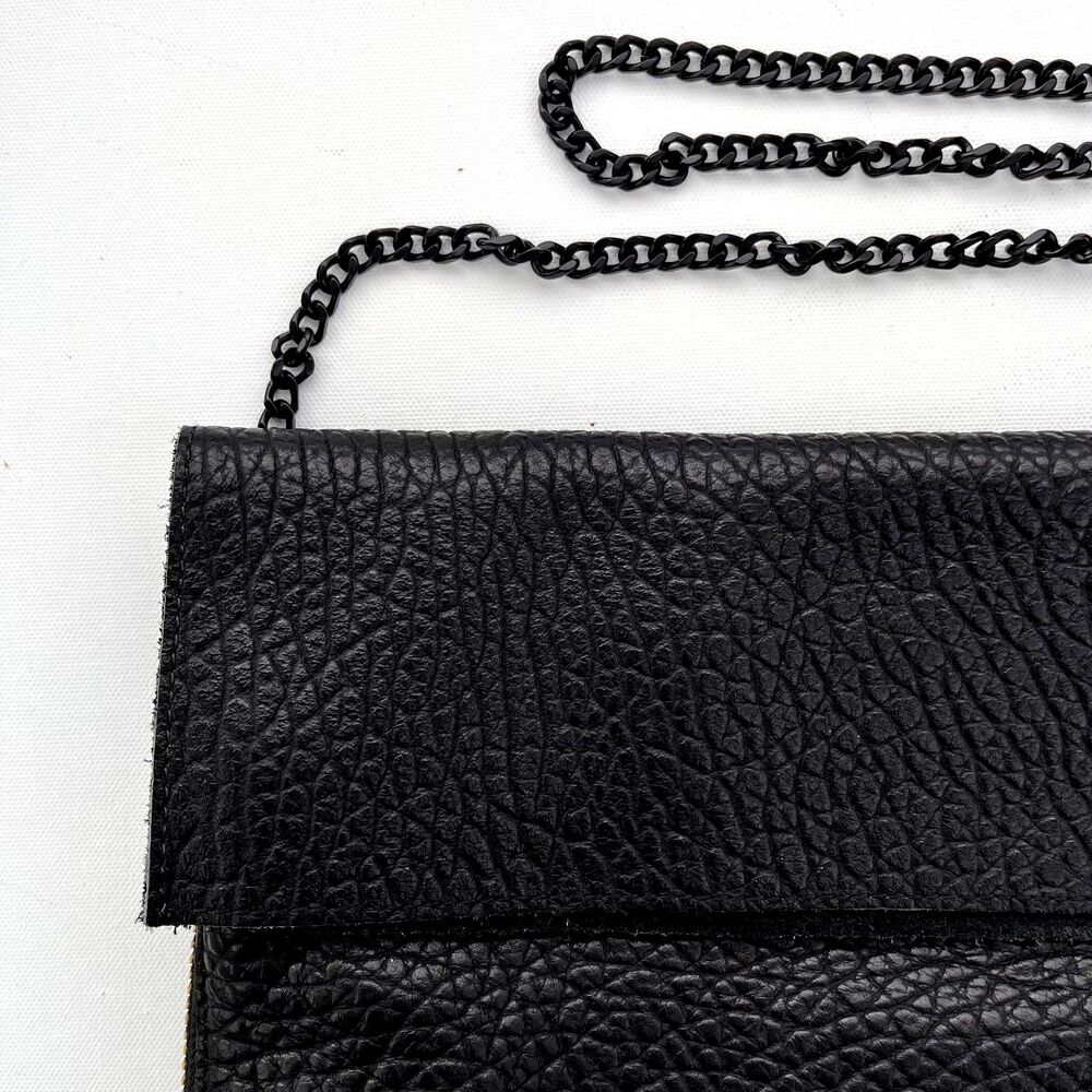 Ampersand As Apostrophe Buffalo Parcel Large Black Leather Bag NWT - Picture 11 of 16